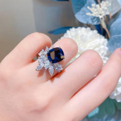Luxury princess cut ruby sapphire rings