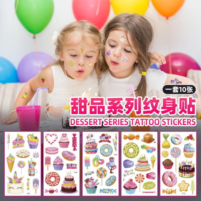 Sweet cake waterproof stickers for kids