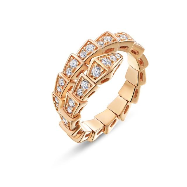 Snake shape diamond rings for women