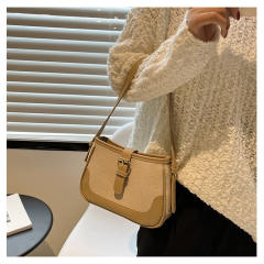 Color matching canvas women shoulder bag crossbody bag