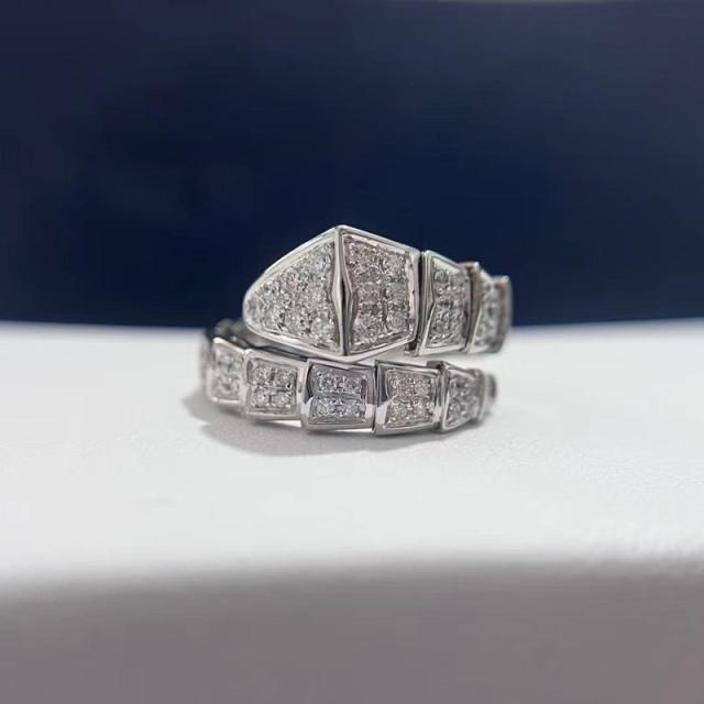 Classic snake shape diamond rings