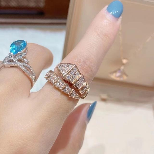 Classic snake shape diamond rings