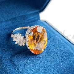 Oval shape topaz statement rings