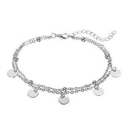 Occident fashion infinity two layer stainless steel anklet