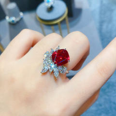 Luxury princess cut ruby sapphire rings