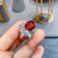 Luxury princess cut ruby sapphire rings