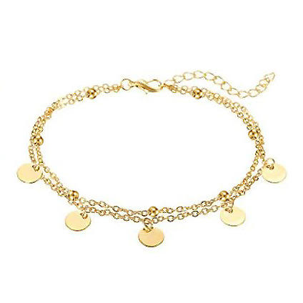 Occident fashion infinity two layer stainless steel anklet