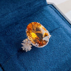 Oval shape topaz statement rings