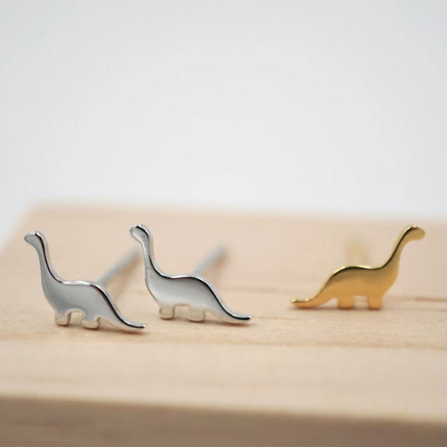 Funny dinosaur mini studs earrings