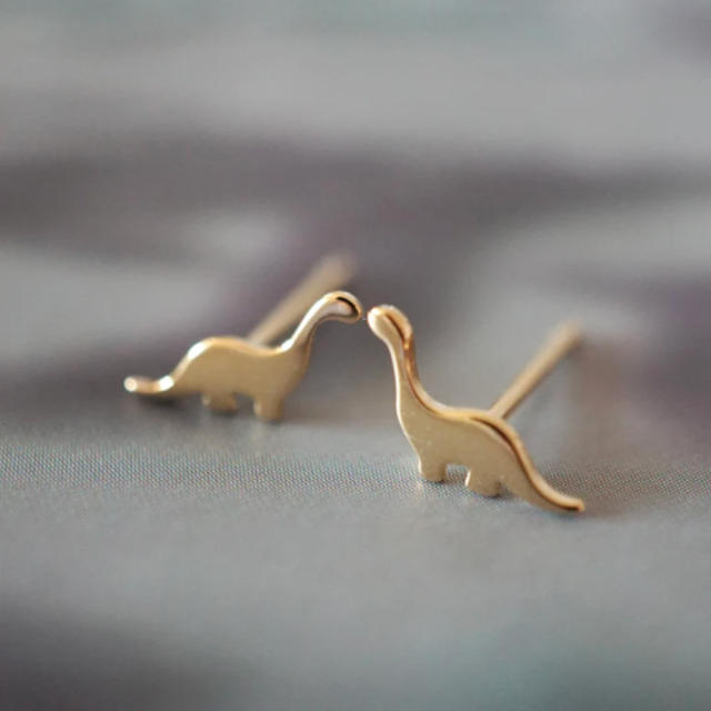 Funny dinosaur mini studs earrings