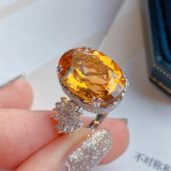 Oval shape topaz statement rings