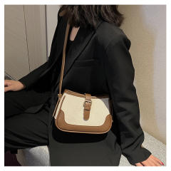 Color matching canvas women shoulder bag crossbody bag