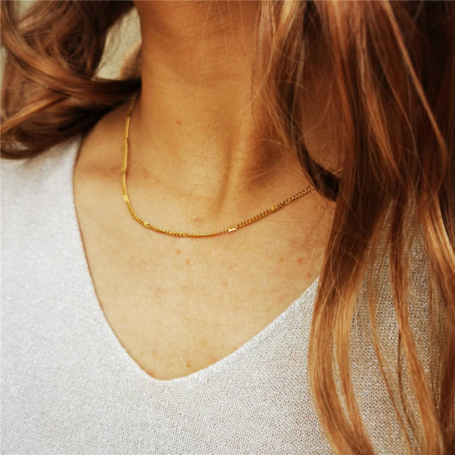 Delicate dainty stainless steel necklace