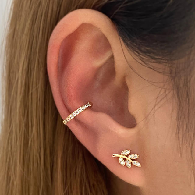 Tassel butterfly leaf ear cuff set