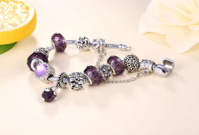 Amethyst crystal beads diy bracelet