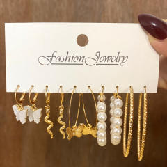 Creative concise arcylic butterfly earrings set