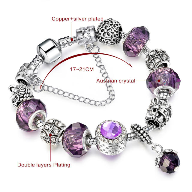 Amethyst crystal beads diy bracelet