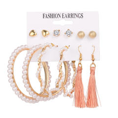 Boho straw earrings easy match earrings set