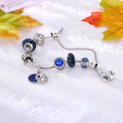 Sapphire blue crystal beads diy bracelet