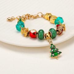 Green color series christmas diy bracelet
