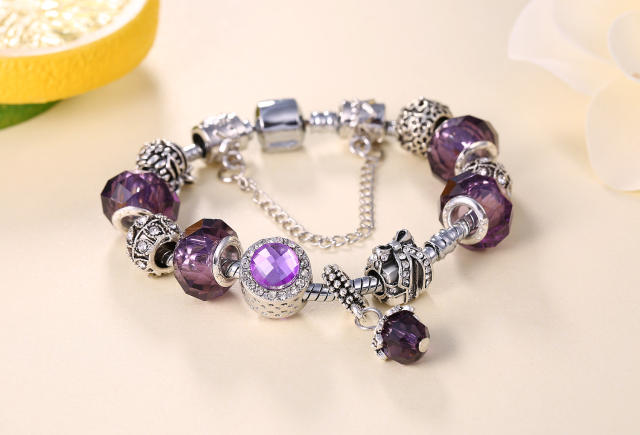 Amethyst crystal beads diy bracelet