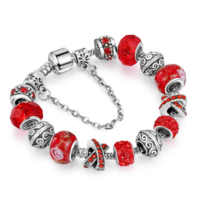 New design 4 color crystal beads diy bracelet