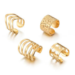Tassel butterfly leaf ear cuff set