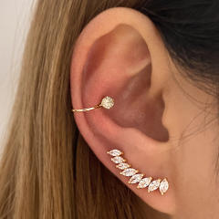 Tassel butterfly leaf ear cuff set