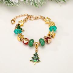 Green color series christmas diy bracelet