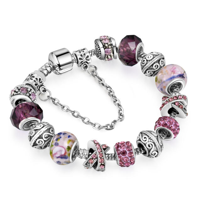 New design 4 color crystal beads diy bracelet