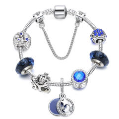 Sapphire blue crystal beads diy bracelet