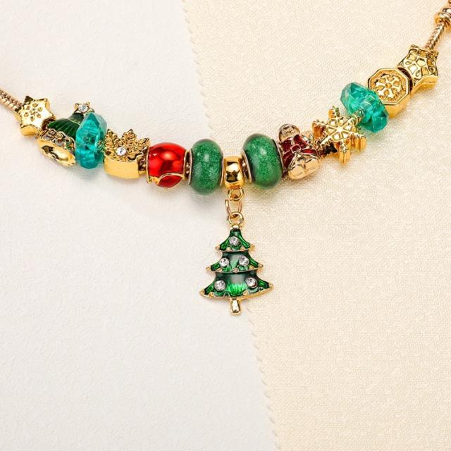 Green color series christmas diy bracelet