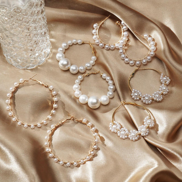 Vintage faux pearl women earrings