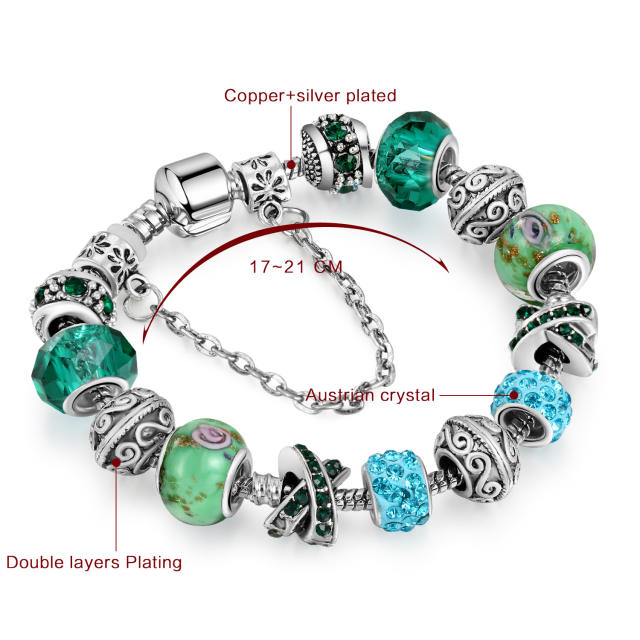 New design 4 color crystal beads diy bracelet