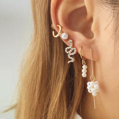 Tassel butterfly leaf ear cuff set