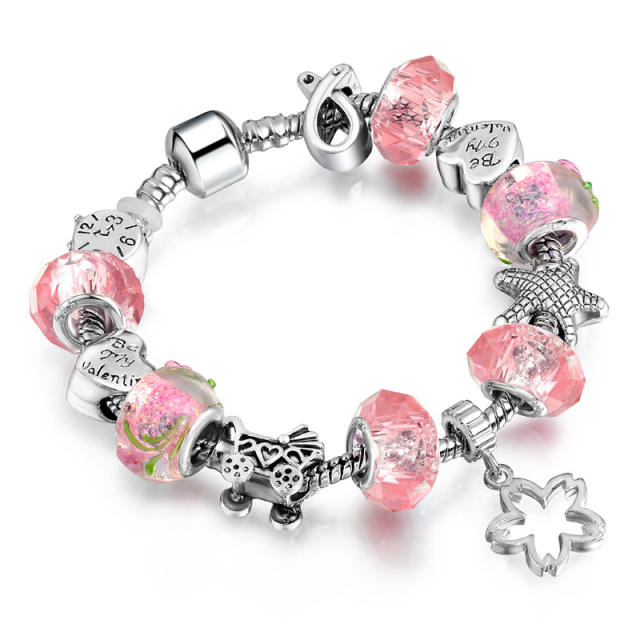 Fashionable color crystal beads diy bracelet