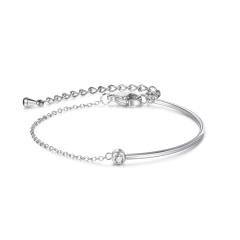 Concise diamond dainty stainless steel bracelet
