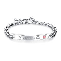 Occident fashion her king his queen stainless steel bracelet