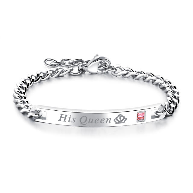 Occident fashion her king his queen stainless steel bracelet