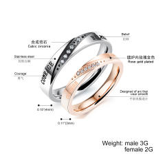 Concise diamond stainless steel ring bands