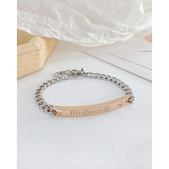 Occident fashion her king his queen stainless steel bracelet
