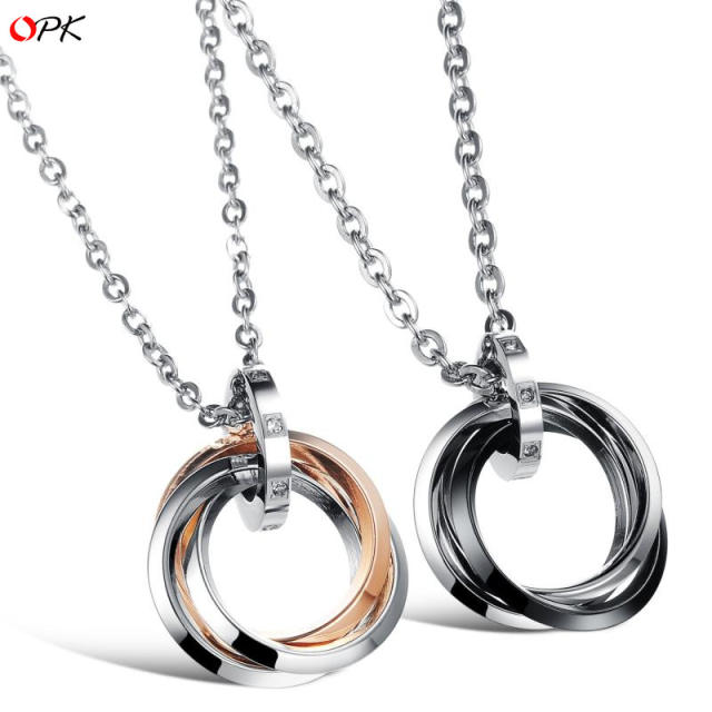 Classic multi design stainless steel necklace