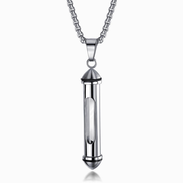 Amazon hot sale openable stainless steel necklace for men locket necklace