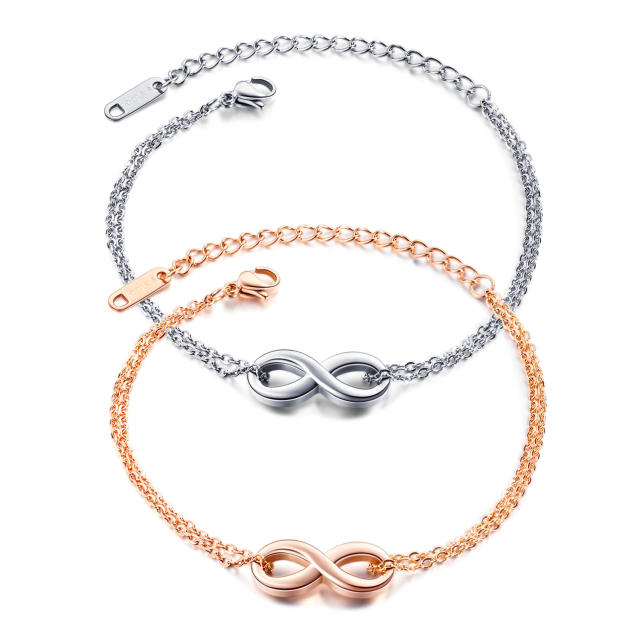 Korean fashion infinity stainless steel bracelet