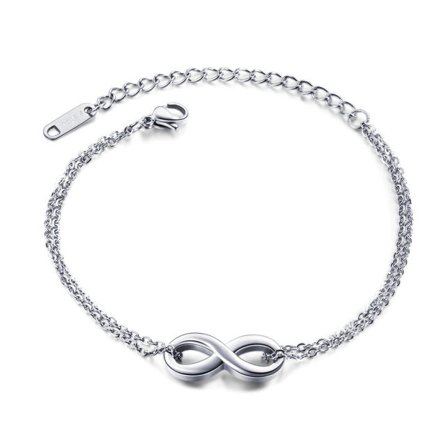 Korean fashion infinity stainless steel bracelet