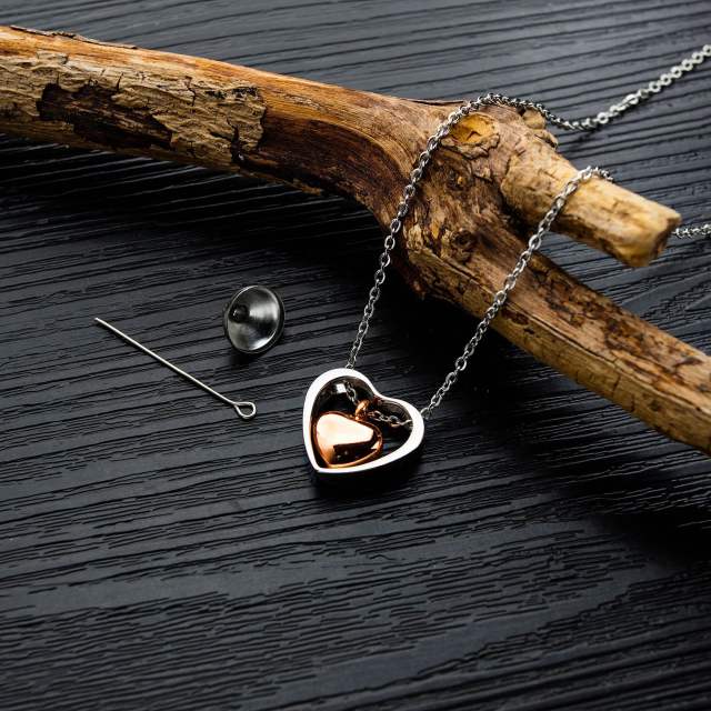 Rose gold heart openable stainless steel necklace locket necklace