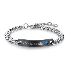 Occident fashion her king his queen stainless steel bracelet