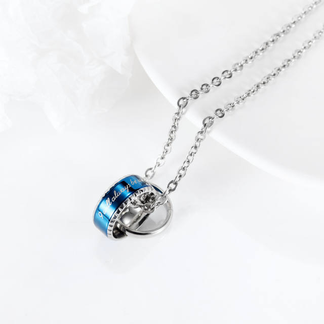 Hiphop colorful circle stainless steel necklace