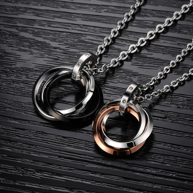 Classic multi design stainless steel necklace