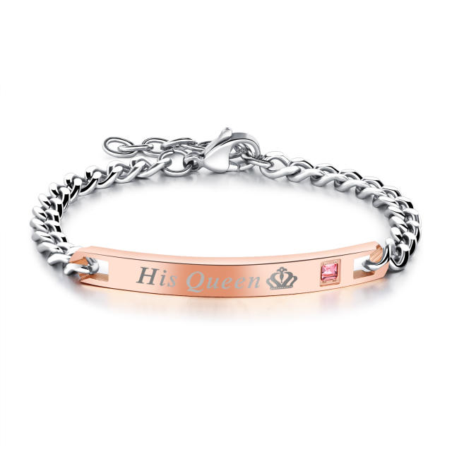 Occident fashion her king his queen stainless steel bracelet